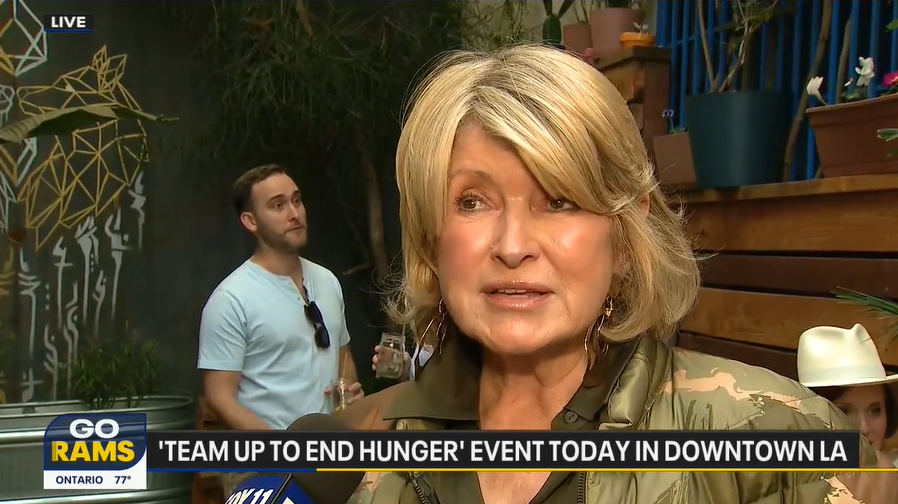 Martha Stewart discusses her efforts to end hunger in LA on Super Sunday